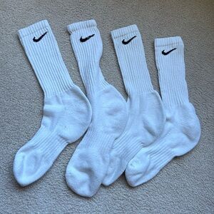 Two Men’s Nike White Athletic Crew Socks